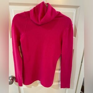 AQUA Hot Pink Cashmere Turtleneck Sweater